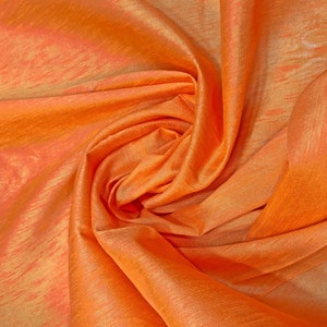 Orange 202 Embroidery Dupioni Silk Fabric main image 1