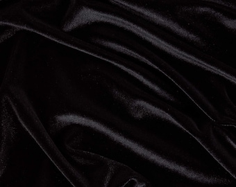 Black Silk Velvet Fabric: Viscose Rayon Blend, Dressmaking Material