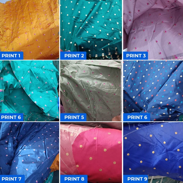 9 Color Printed Taffeta Fabric, Printed Taffeta Silk Fabric, Gown Fabric, Polyester Quality Taffeta Fabric For Bridal Dresses By The Yards