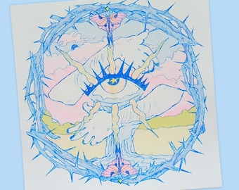 Törnekrona - Riso-tryckillustration i tre färger