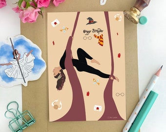 Printable Aerial Silks Girl. Instant Download. Aerialist. Harry Pottery gifts for aerial girl