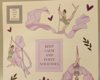 Aerial silks stickers. Aerial gift