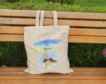 Reusable Tote Bag. Cotton Grocery Bag. Ukraine bag. Shopping Bag. Shoulder Bag