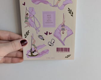 Pegatinas de telas aéreas, pegatinas de papel pintadas a mano, planificador de álbumes de recortes