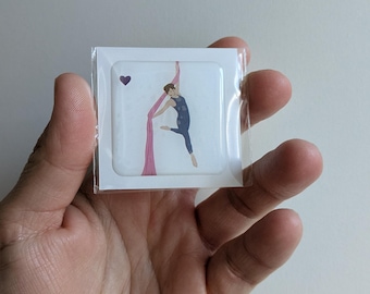 Pegatinas de telas aéreas, pegatinas 3D para teléfono y portátil. Regalo para acróbatas.