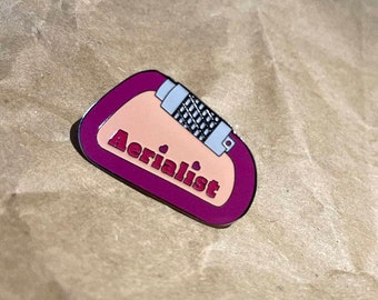 Set of 2 (TWO) Aerialist enamel pin. Aerial silks badge