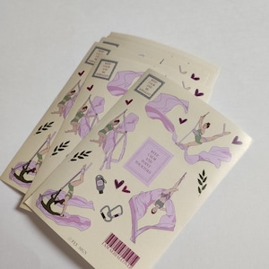 Pegatinas de telas aéreas. Regalos aéreos. Pañuelos de papel aéreos. Regalos de circo, regalos de telas aéreas, pegatinas de telas aéreas, pegatinas para agendas, pegatinas para portátiles