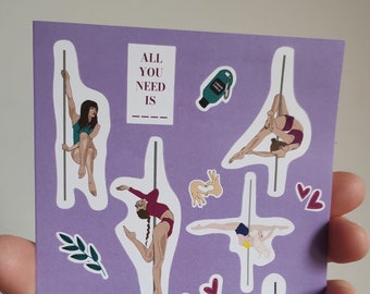 Pegatinas de pole dance, calcomanías para álbumes de recortes