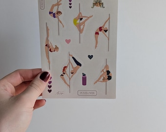 Pegatinas de pole dance / Pegatinas de polerina / Deporte de pole dance / Regalo de pole dance / Arte de pole dance / Regalo de pole dance / Pegatinas de pole dance