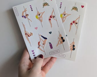Pegatinas de pole dance, calcomanías para álbumes de recortes de Polerina