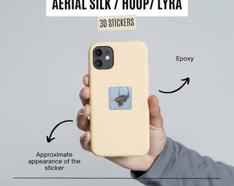 Pegatinas de aro aéreo, pegatinas 3D para teléfono y portátil. Regalo para acróbatas.