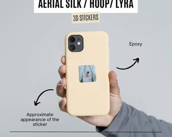 Pegatinas de telas aéreas, pegatinas 3D para teléfono y portátil. Regalo para acróbatas.