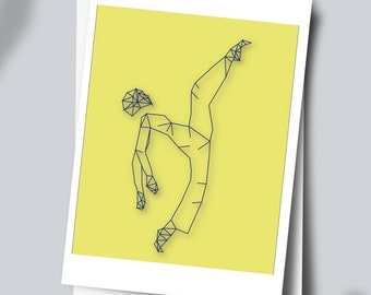 Digital gymnast poster. Wall decor