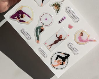 Pegatinas de resina de aro aéreo: calcomanías Lyra Art para teléfono y portátil