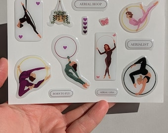 Pegatinas de resina de aro aéreo: calcomanías Lyra Art para teléfono y portátil