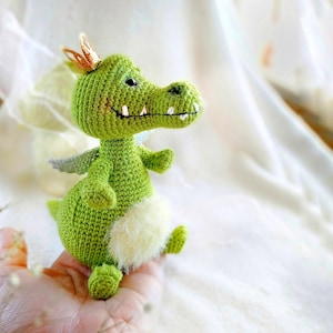 PATTERN dragon crochet crocodile croco pdf amigurumi miniature toys image 1