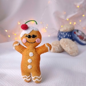 PATTERN gingerbread man crochet pdf amigurumi miniature toys