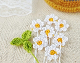 MOTIF fleurs et feuilles au crochet. Motif de fleurs au crochet. Accessoires pour poupée et jouet. Amigurumi pdf svg. fichier multimédia à téléchargement instantané