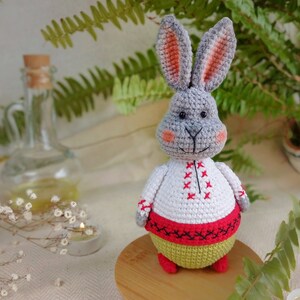 PATTERN crochet pdf amigurumi toys Easter bunny decor for easter  shop Ukrainian style shop rabbit
