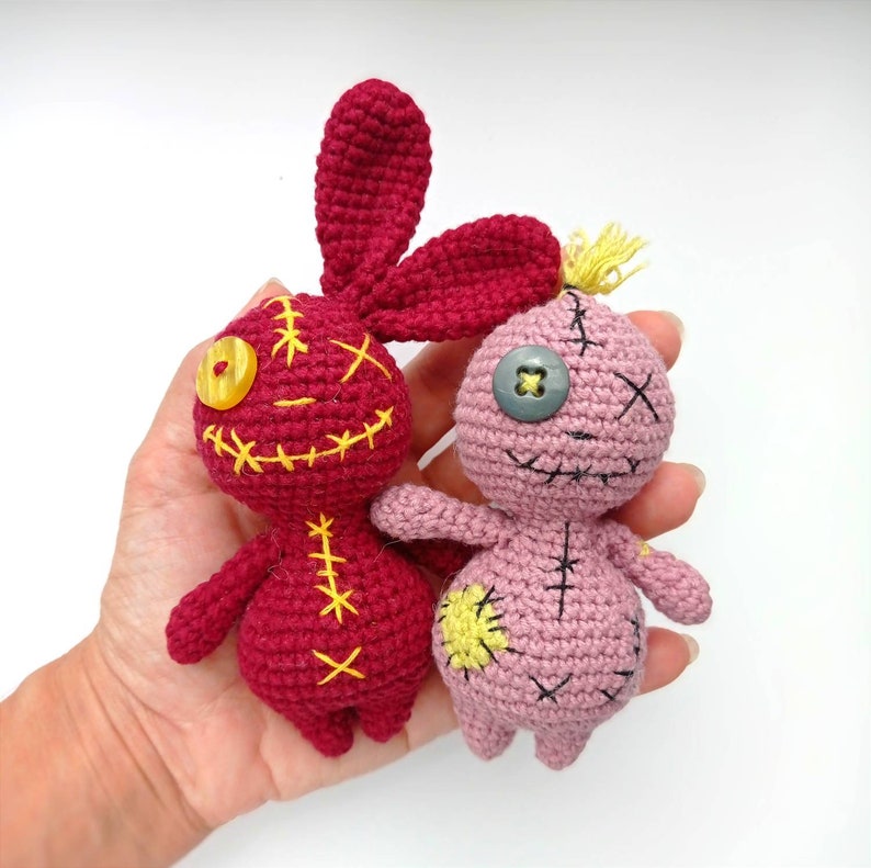 3 in 1 PATTERN voodoo rabbit bunny crochet pdf amigurumi miniature toys toy Halloween image 2