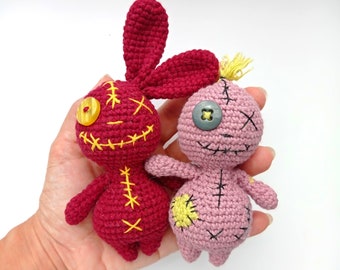 2 in 1 PATTERN voodoo rabbit bunny crochet pdf amigurumi miniature toys toy Halloween