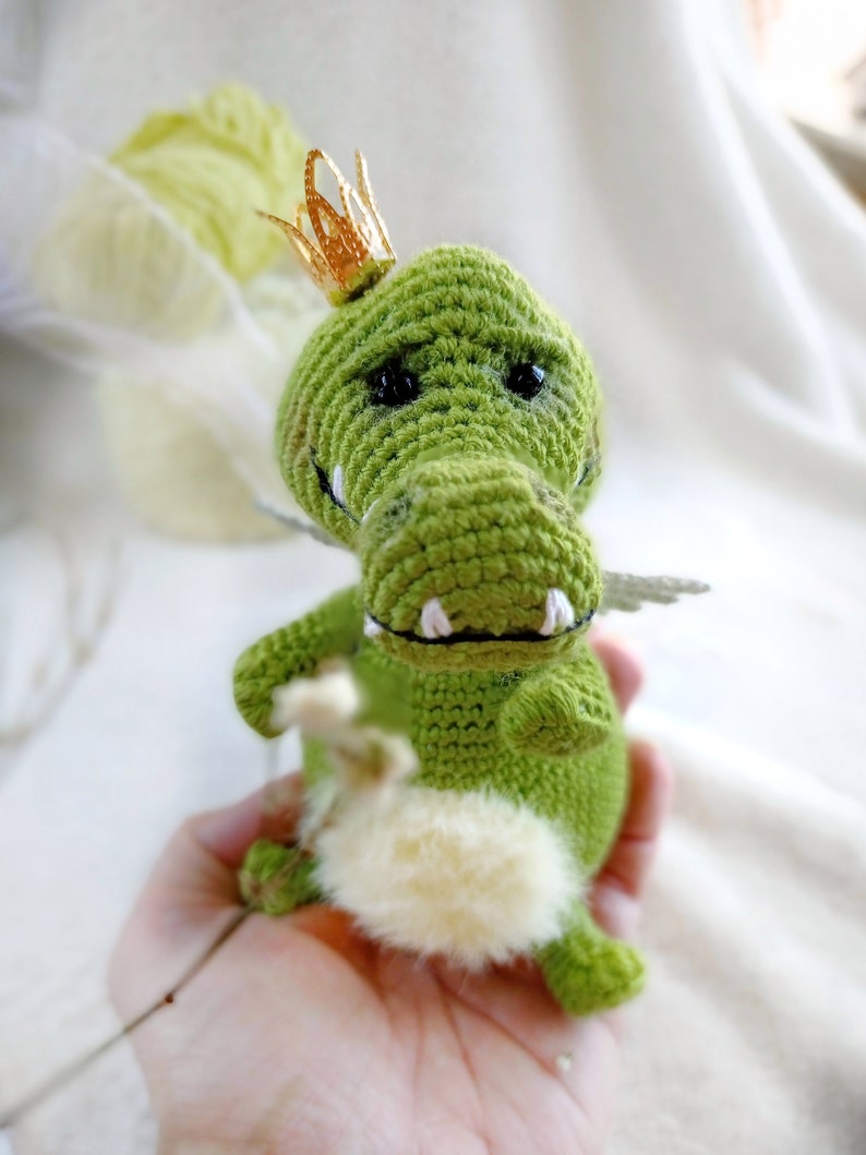 PATTERN dragon crochet crocodile croco pdf amigurumi miniature toys image 5