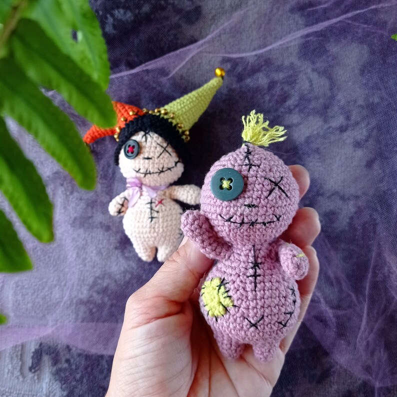 3 en 1 MOTIF lapin vaudou lapin au crochet pdf amigurumi jouets miniatures Halloween image 5