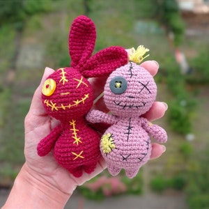 3 en 1 MOTIF lapin vaudou lapin au crochet pdf amigurumi jouets miniatures Halloween image 7