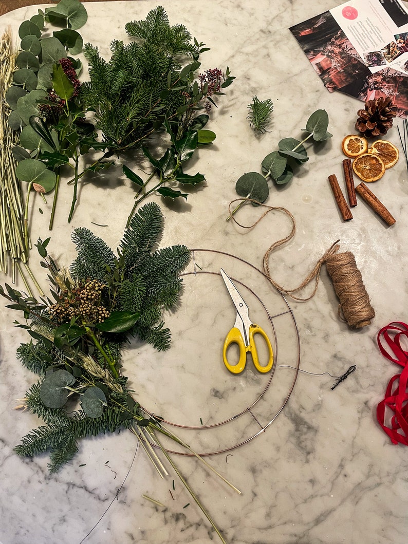 DIY Christmas Wreath Kit. Wreath Making Kit. Fresh Christmas Etsy UK