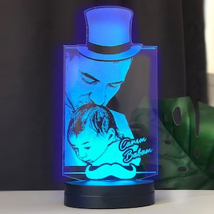 Father&#39;s day gift, Gifts for Dad, Custom Lamp Gift For Father, Personalized Night Light, 3D Photo Lamp, , Personalized Gifts for Dad
