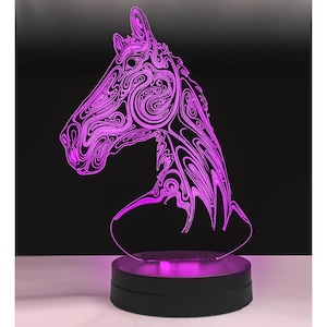 Horse Led Lights Table Lamp Gift for Kids. Equestrian Gifts Acrylic Light Art Deco Lamp. Horse Gifts Night Light 3D Led Lamp Kids Desk Decor
