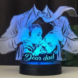 Father&#39;s day gift, Gifts for Dad, Personalized Photo Lamp, Father Day Custom Night Light, Personalized Gifts for Dad