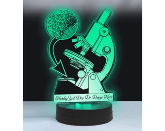 Microscope Lamp: Personalized Acrylic LED Nightstand Light