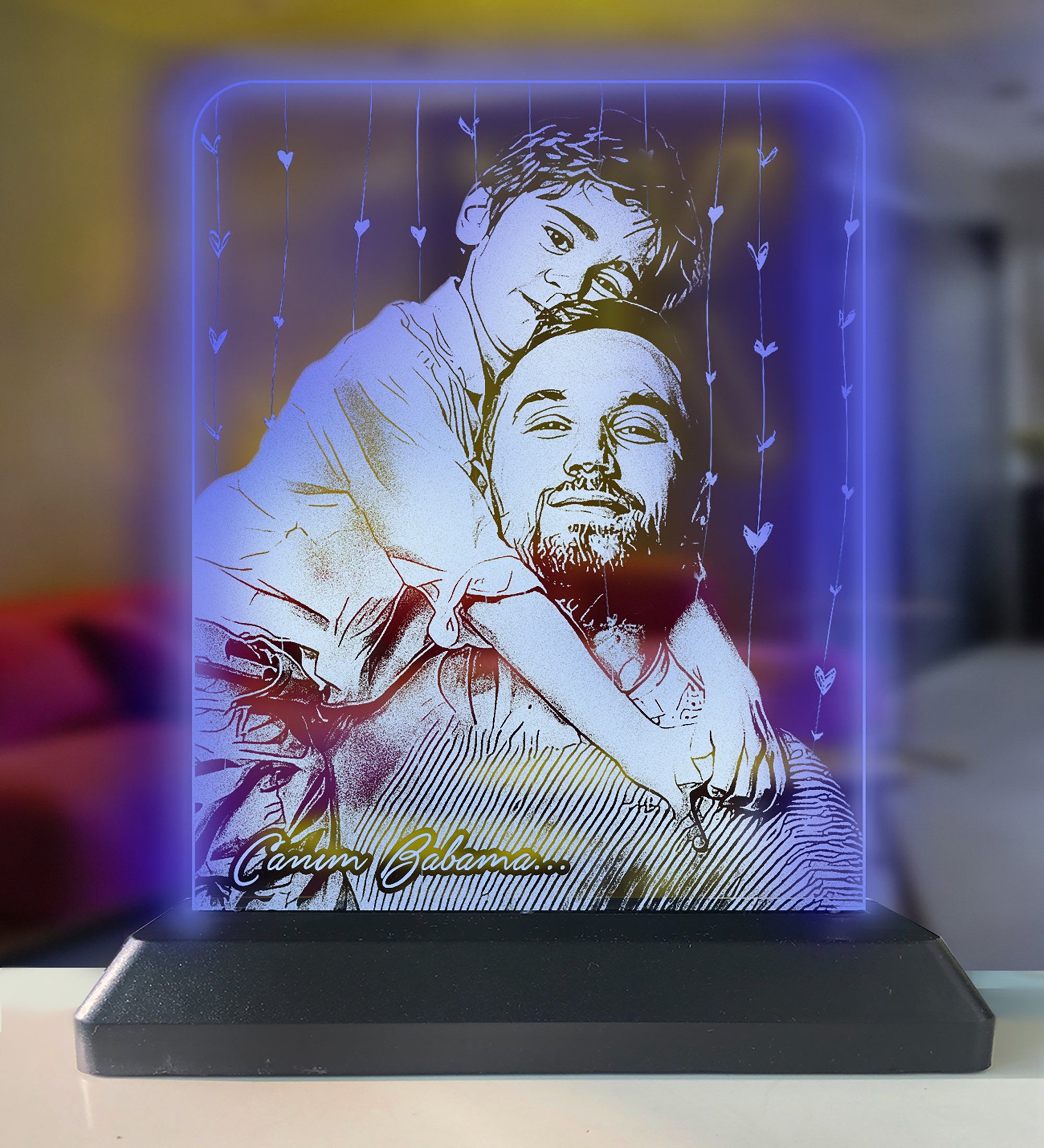 To My Dad Gifts From Daughter,3D Night Light I Love You Daddy LED Illusion Table Lamp For Men Father's Day Birthday Present