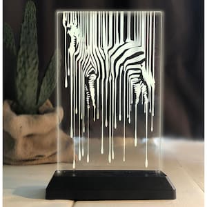 Zebra Custom 3D Illusion Design Desk Lamp, Animal Colorful Led Light, Acrylic Led Lamp