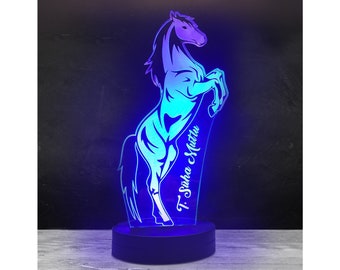 パーソナライズされた馬のLEDランプ：アクリル3Dイリュージョンナイトライト
