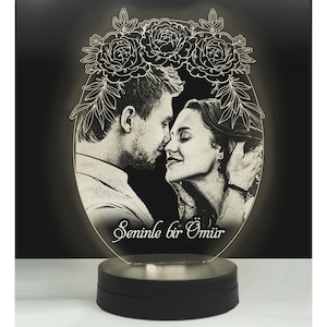 Custom Photo LED Lamp: Personalized Couples Night Light
