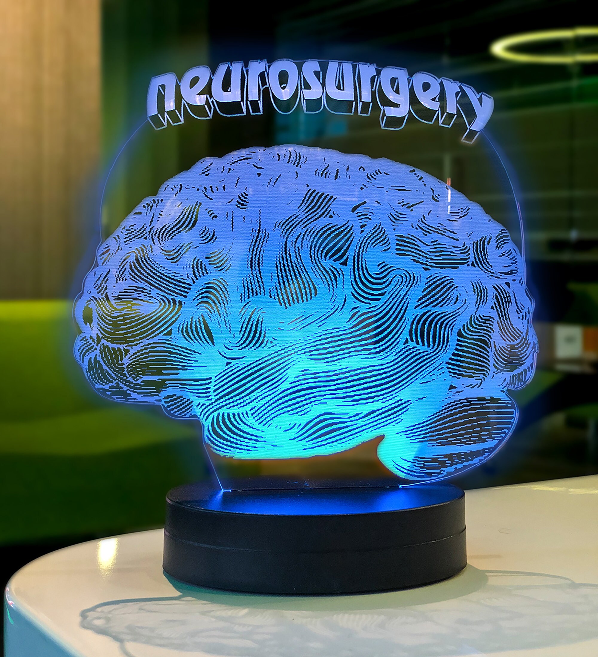 Brain 3D Illusion Led Lamp, Personalized Neurologist Acrylic Nightstand ...