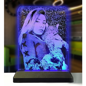 Kundenspezifische 3D-Haustier-Fotolampe, personalisierte Fotoleuchte, Haustier-Gedenklampe, Haustierliebhabergeschenke, 3D-LED-Nachtlicht, benutzerdefinierte LED-Schreibtischlampe