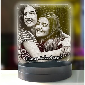 Anpassen der Bildlampe, Bestfriends Lampengeschenk, personalisiertes 3D-Nachtlicht, benutzerdefiniertes Fotolicht, süße Nachtlampe, Lasergravur benutzerdefinierte Lampe