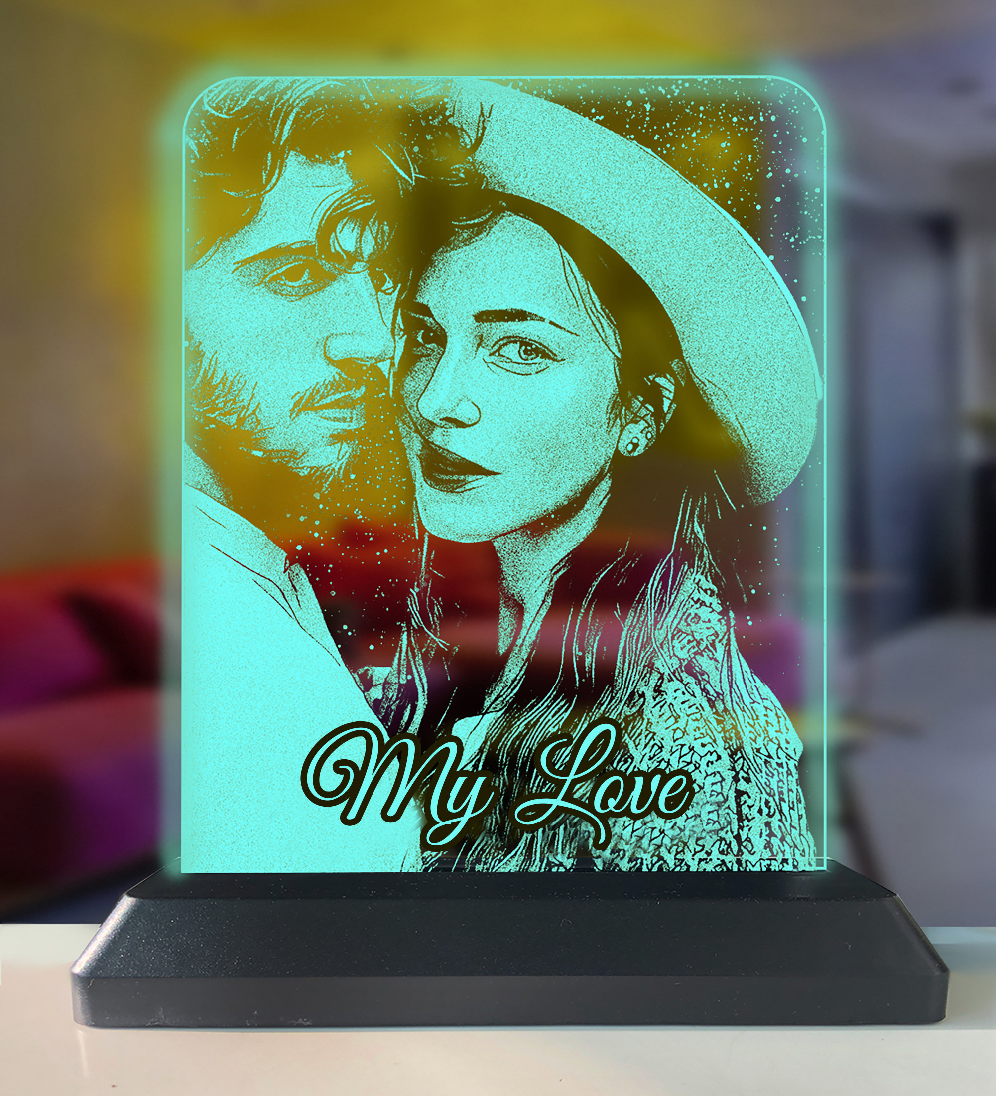 Romantic Custom Photo Lamp Gift for Couple Acrylic Led Etsy