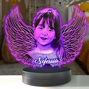 Lampe photo LED personnalisée : motif lune, veilleuse personnalisée