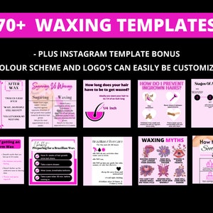 Waxing Instagram Templates. Social Media Bundle, 70 Templates, Editable