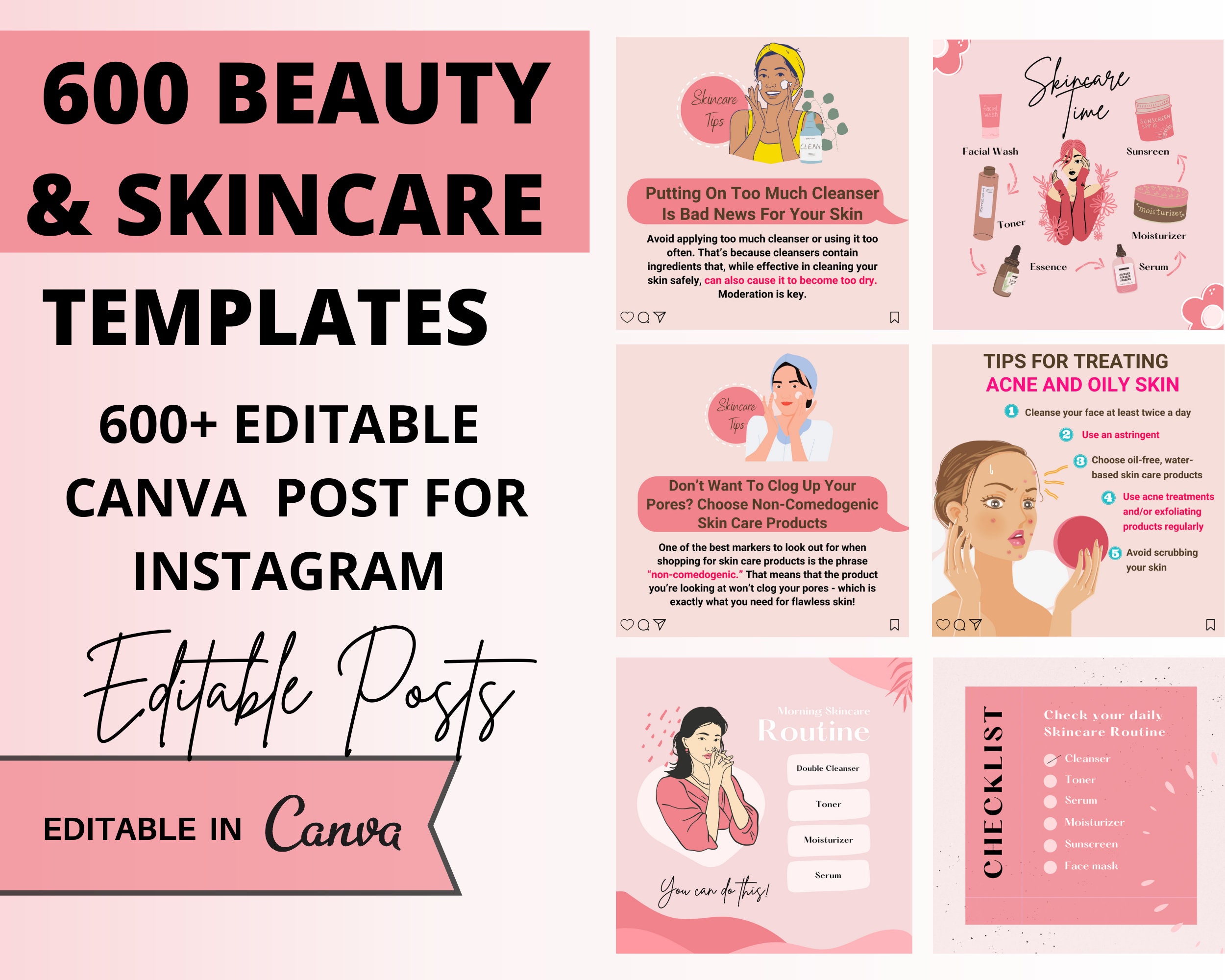 600 Beauty and Skincare Instagram Posts. Beauty Tips. Skincare Tips