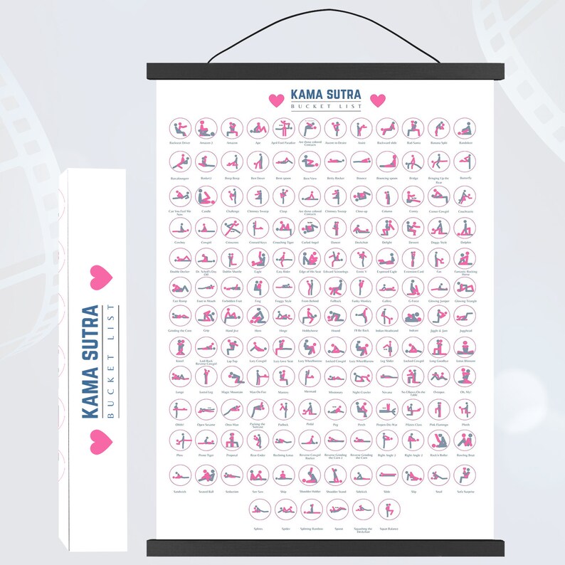 150 Scratch off Kama Sutra Positions Posters Couples Gift Couples 