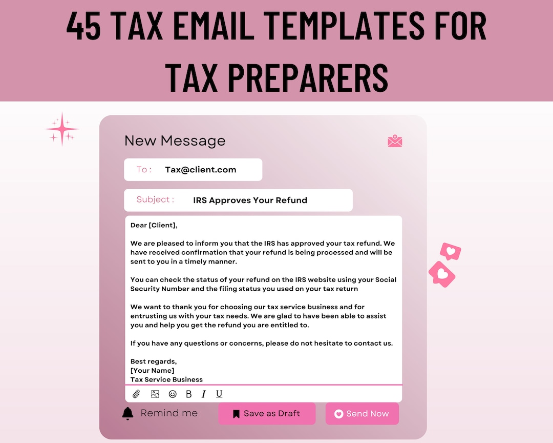 Tax Preparation Email Templates. Tax Preparer Bundle, 45 Email