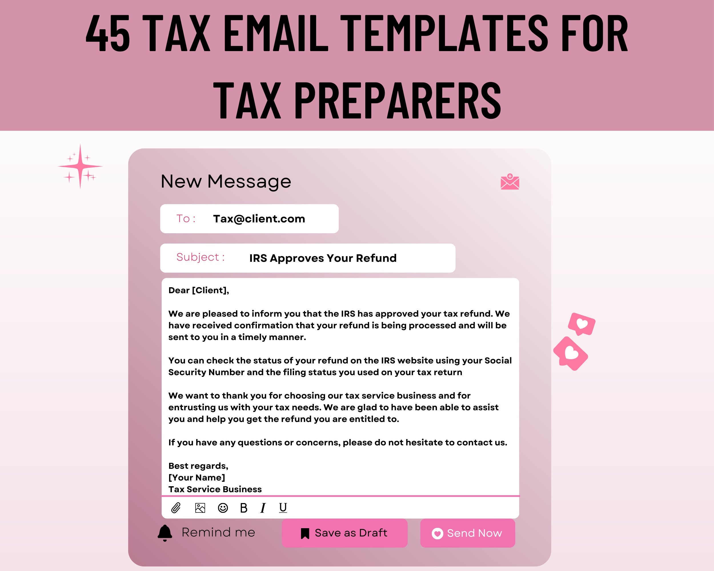 Tax Preparation Email Templates. Tax Preparer Bundle, 45 Email Templates, Editable Templates, Etsy