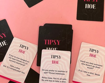 Tipsy Hoe: Fun Drinking Card Game for Girls, Perfect for Galentine's Party Activities, Girls Night In, and Ladies Night Fun