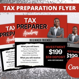 Tax Preparation and Tax Preparation Instagram flyer templates. Social Media Flyer, 1 Images, Editable Canva Templates