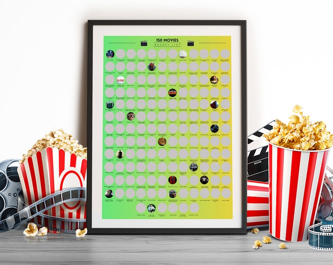 150 Scratch-Off Movie Poster. Explore, Scratch and Reveal 150 Movies Scratch off poster. Movie Night Scratch-off Posters.